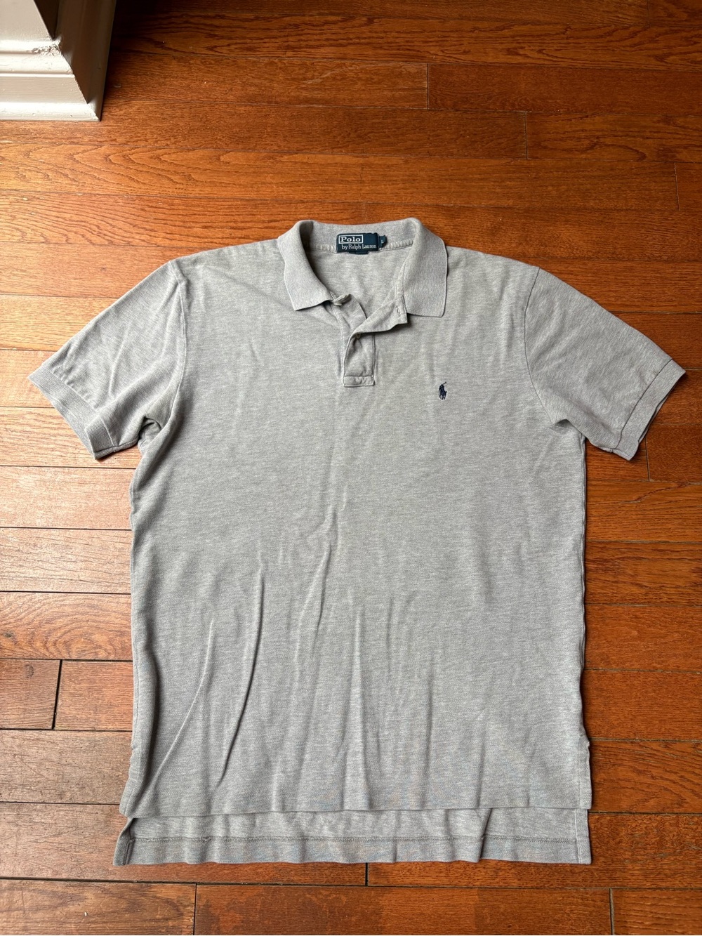 VINTAGE POLO RALPH LAUREN POLO SHIRT GREY 100% COTTON